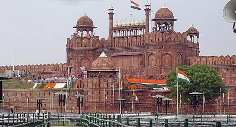 FILE - Image of the Red Fort undergoing preparations for the Independence day, used for representational purposes only. (Photo | PTI)