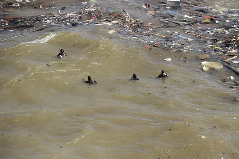 Divers look for flood victims in the city of Derna, Libya, Sept. 18, 2023. (AP)