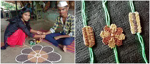 बहिणीने भावाला बांधली अनोखी ‘बीजराखी’