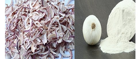 निर्जलीकरण केलेले कांद्याचे काप आणि कांदा पावडर