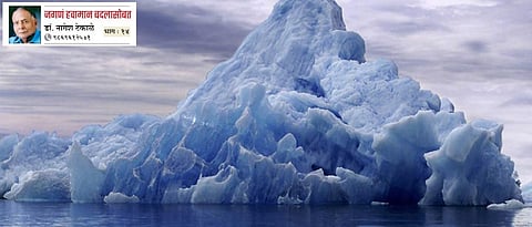 Rising temperatures has led to increase melting of icebergs.