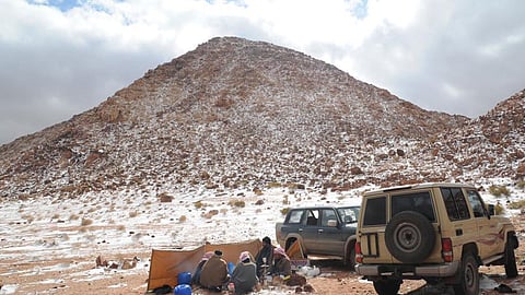 هطول الأمطار وتساقط الثلوج على مرتفعات تبوك