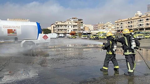 السيطرة على تسرب غاز من صهريج