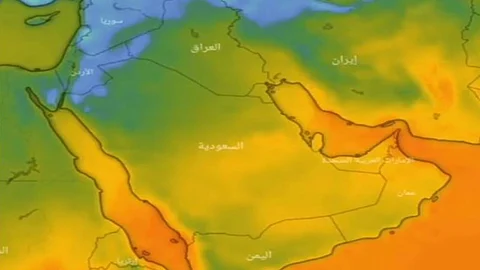 خريطة المواقع المتأثرة بالبرودة المتوقعة