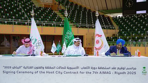 مراسم توقيع استضافة الرياض منافسات دورة الألعاب الآسيوية للصالات