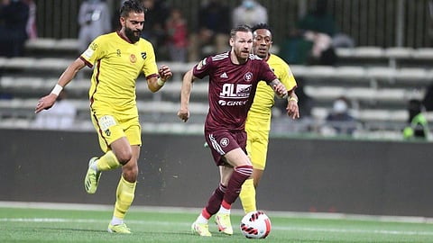 لقطة من مباراة الفيصلي والحزم