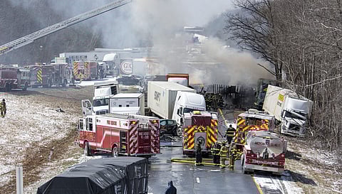 لقطة من حادث التصادم في ولاية بنسلفانيا الأمريكية