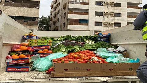 جانب من مصادرة الخضراوات