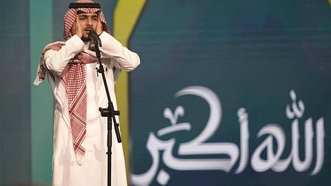 المتسابق عبدالرحمن عادل أثناء مشاركه في عطر الكلام