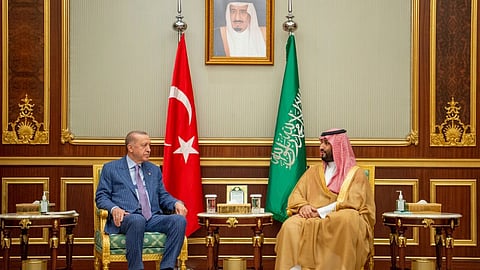 جانب من لقاء ولي العهد ورئيس تركيا