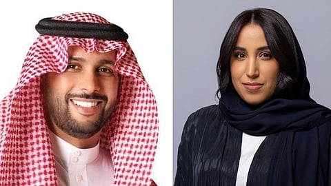 جمانا الراشد الرئيس التنفيذي للمجموعة السعودية للأبحاث والإعلام ومحمد الخريجي رئيس مجلس إدارة شركة الوسائل السعودية