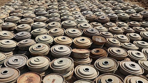 ألغام تم انتزاعها من الأراضي اليمنية