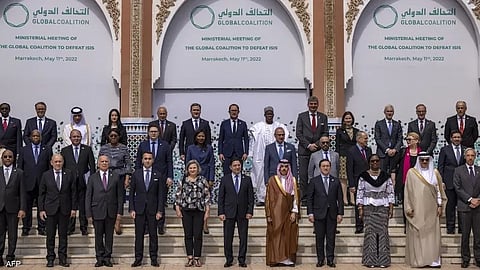 المشاركون في اجتماع التحالف الدولي لمحاربة تنظيم داعش، المنعقد في المغرب