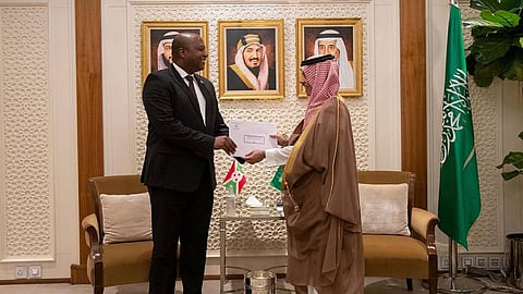 وزير الخارجية ـ الأمير فيصل بن فرحان خلال استقباله وزير خارجية جمهورية بوروندي