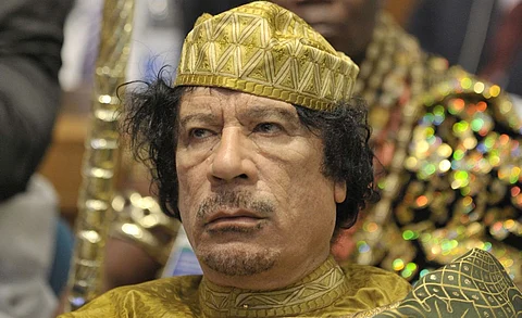 الرئيس الليبي الراحل معمر القذافي