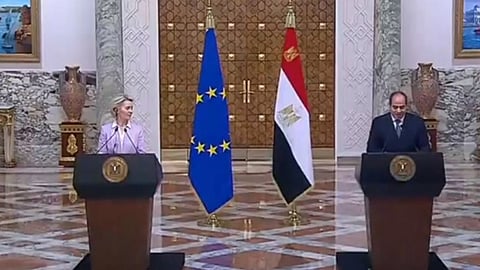 مؤتمر صحفي بين الرئيس المصري ورئيسة المفوضية الأوروبية