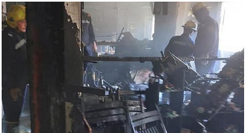 صورة من حريق في كنيسة إمبابة