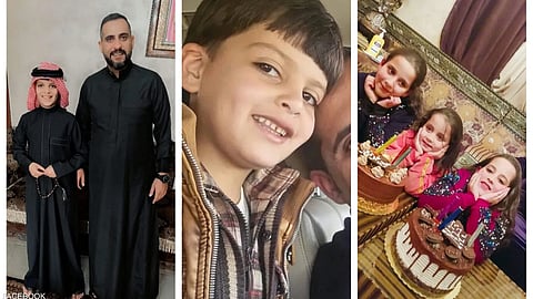 الأطفال الخمسة مع والدهم