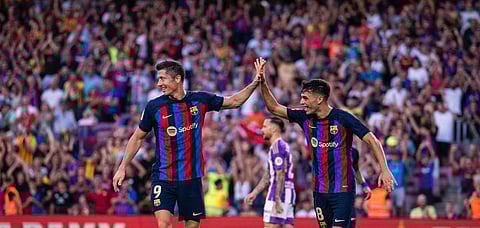 ليفاندوفسكي يقود برشلونة للفوز على بلد الوليد في الدوري الإسباني