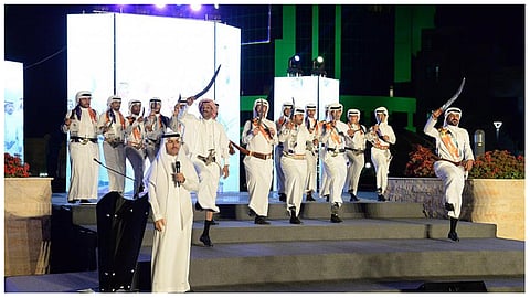 جانب من احتفال جامعة الملك خالد باليوم الوطني