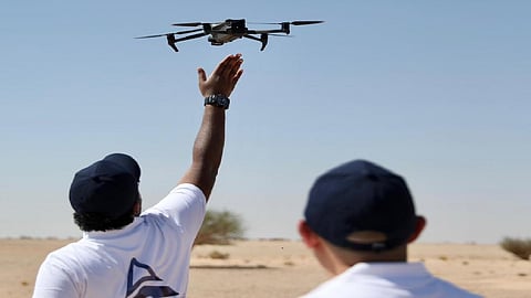 استخدام الدرون في محمية الامام سعود