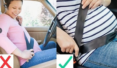 طريقة ربط حزام السيارة للمرأة الحامل