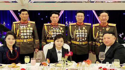 زوجة زعيم كوريا الشمالية خلال عرض عسكري