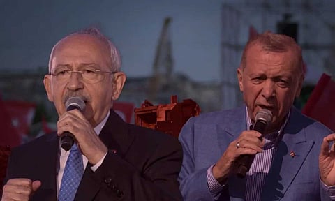 الرئيس التركي أردوغان ومنافسه كمال كيليتشدار