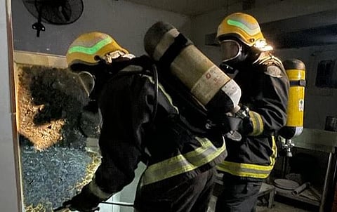 حريق في مطعم بالرياض