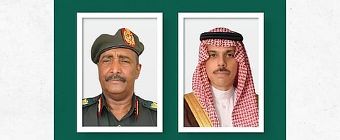 الأمير فيصل بن فرحان ورئيس مجلس السيادة الانتقالي السوداني