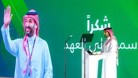 وزير الرياضة خلال مؤتمر مشروع تخصيص الأندية الرياضية