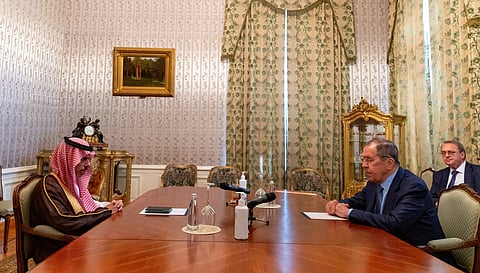 الأمير فيصل بن فرحان ووزير خارجية روسية