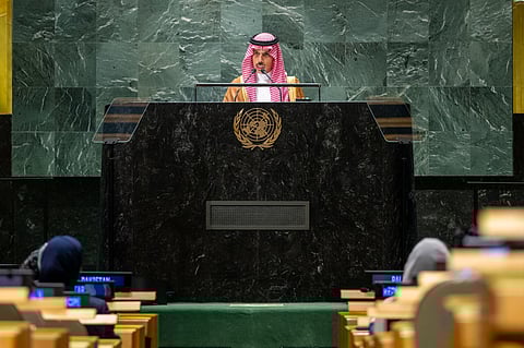 كلمة وزير الخارجية الأمير فيصل بن فرحان أمام الجمعية العامة للأمم المتحدة (أرشيفية)