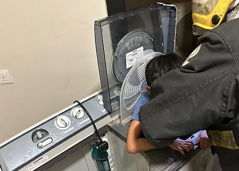 الدفاع المدني يحرر الطفل