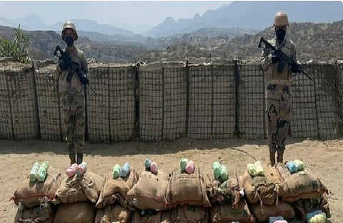 حرس الحدود بعسير يحبط تهريب 300 كيلوجرام من القات المخدر