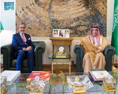 الخريجي يستعرض العلاقات الثنائية مع سفير بلجيكا