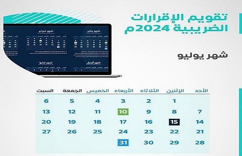 مواعيد تقديم الإقرارات الضريبية لشهر يوليو 2024
