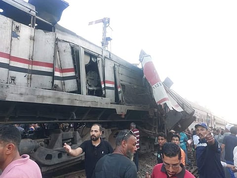 حادث تصادم بين قطارين في مصر