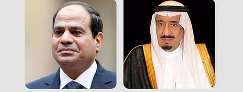 الرئيس المصري يهنئ خادم الحرمين الشريفين وولي العهد بمناسبة اليوم الوطني الـ 94 للمملكة