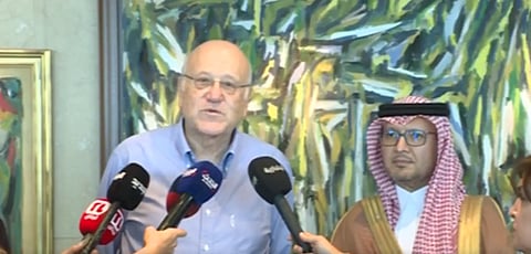 رئيس الحكومة اللبنانية يشكر المملكة على وقوفها الدائم إلى جانب لبنان (فيديو)