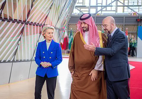 ولي العهد يصل إلى مقر القمة الخليجية الأوروبية في بروكسل