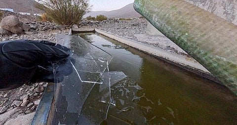 درجات الحرارة الصفرية تؤدي لتجمد المياه في الأماكن المفتوحة بتبوك