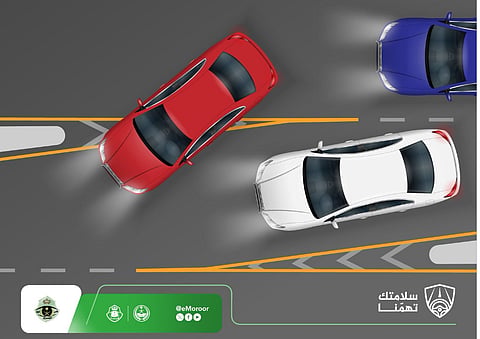 «المرور» يحذر من خطورة عدم الالتزام بالمسارات المحددة على الطريق