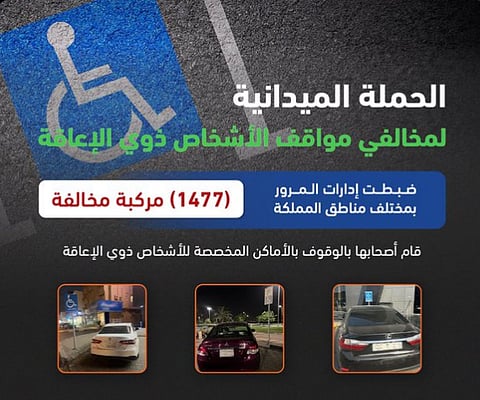 الحملة الميدانية لضبط المركبات المتوقفة في الأماكن المخصصة للأشخاص ذوي الإعاقة