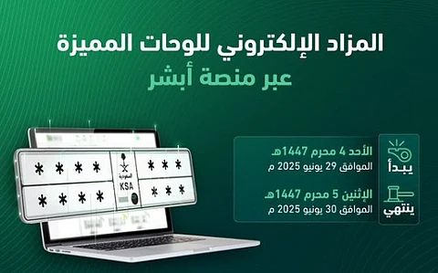 المرور: طرح مزاد اللوحات الإلكتروني غدًا الأحد