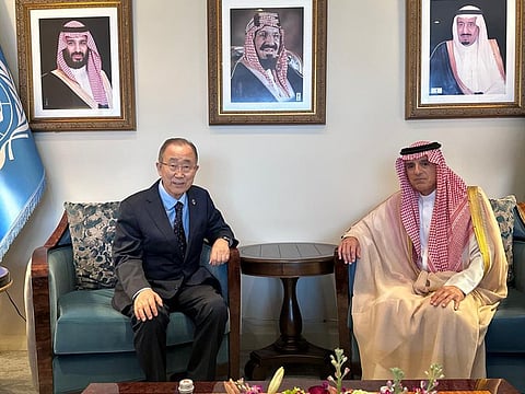 على هامش الجمعية العامة للأمم المتحدة.. الجبير يبحث مع بان كي مون المواضيع ذات الاهتمام المشترك