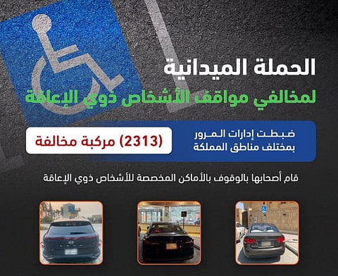الحملة الميدانية لضبط المركبات المتوقفة في الأماكن المخصصة للأشخاص ذوي الإعاقة