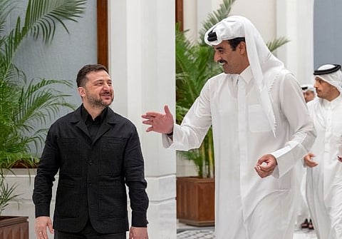 أمير قطر ورئيس أوكرانيا يحذران من توسيع دائرة الصراع في الشرق الأوسط