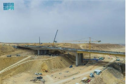 الهيئة الملكية لمدينة الرياض تواصل تنفيذ امتداد طريق الطائف بنسبة إنجاز 65%