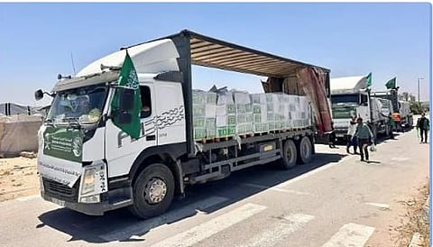 وصول قافلة مساعدات سعودية إنسانية جديدة إلى قطاع غزة